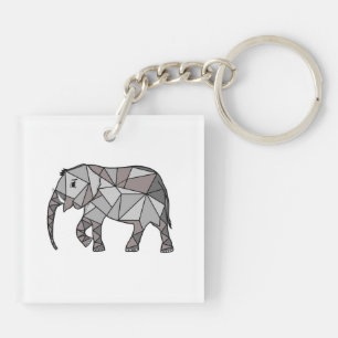 éléphant géométrique, gris évêque, décoration de m