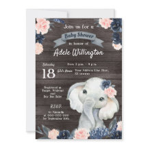 Elephant Geschenk Wasserfarben Blumennavy Pink Hol