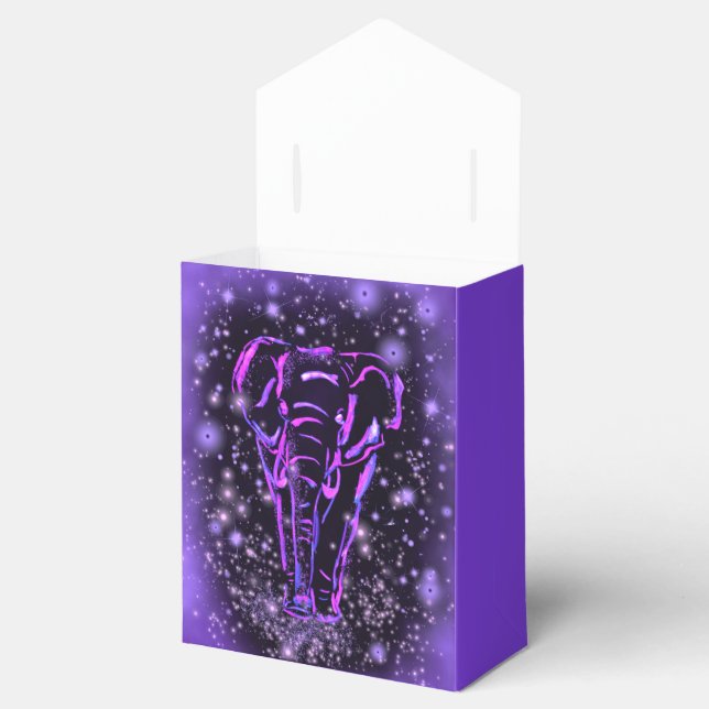 Elephant Gevor Box in Lila rosa Starry Night Geschenkschachtel (Geöffnet)