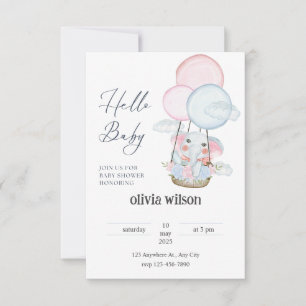 éléphant girafe bébé conception Invitation