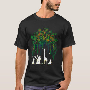 Elephant Giraffe Hirschschwein Painting the Forest T-Shirt