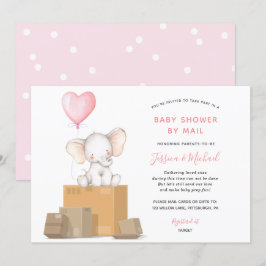 Elephant Girl Baby Dusche per Mail Einladung