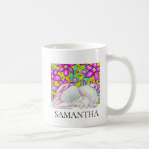 Elephant Girl Blume Coffee Tasse