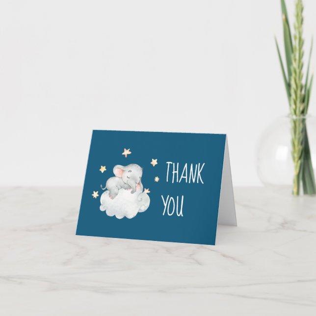 Eléphant Girl| Carte de remerciements Baby shower  (Devant)