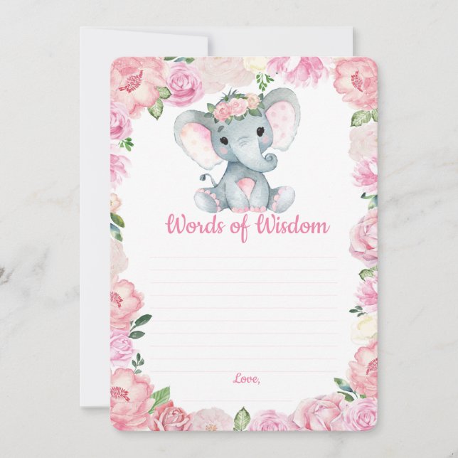 Elephant Girl Duwer Worte der Weisheit Einladung (Vorderseite)
