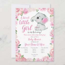 Elephant Girl Invasion, Rose rustikal, rosa Einladung