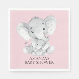 Elephant Girls Baby Showpapier Napkins Serviette
