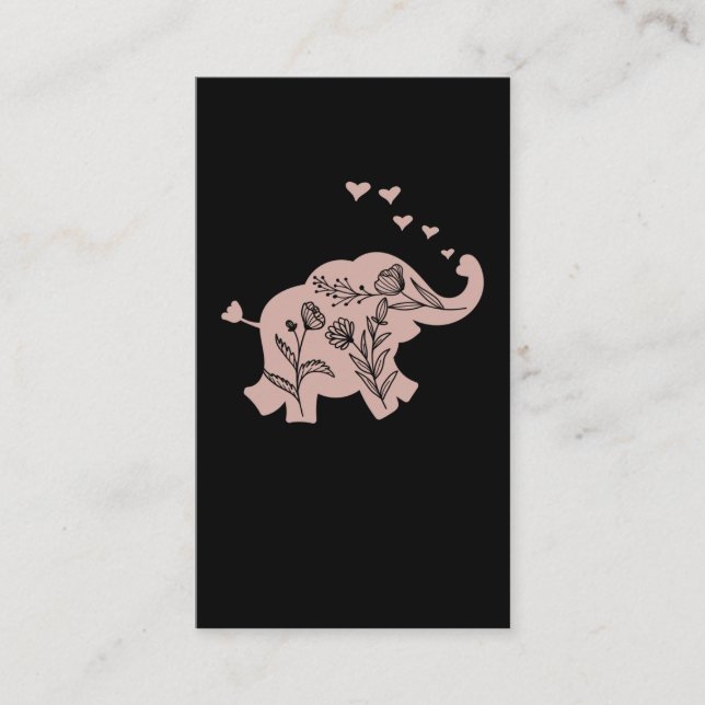 Elephant Girls Women Blume Visitenkarte (Vorderseite)