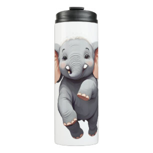 Elephant glücklich spielerischer Spaß beim Springe Thermosbecher