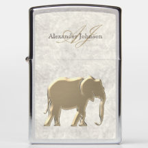 Elephant Gold Marble Mit Monogramm