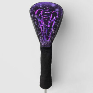 Elephant Golf Head Cover Lila Pink Starry Night Golf Headcover