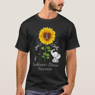 Elephant Gray Ribbon Parkinson's Disease Awareness T-Shirt