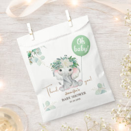 Elephant Green Balloon Gender Neutral Baby Shower Geschenktütchen