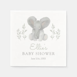 Elephant Greenery Baby Shower Serviette