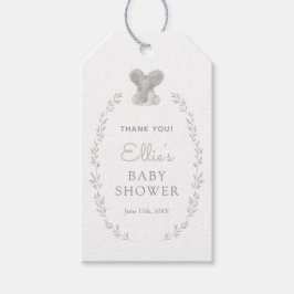 Elephant Greenery Gender Neutral Baby Dusche Geschenkanhänger