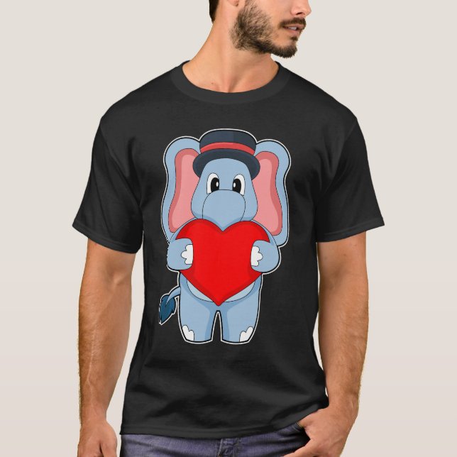 Elephant Groom Heart Wedding T-Shirt (Vorderseite)