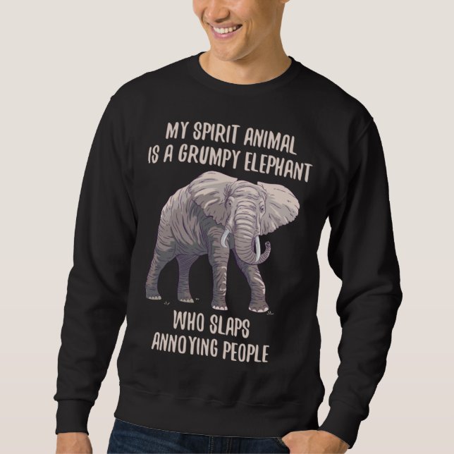 Elephant  Grumpy Love Retro Sweatshirt (Vorderseite)