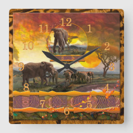 Elephant Guardian "Bonds that Krawatte" Quadratische Wanduhr
