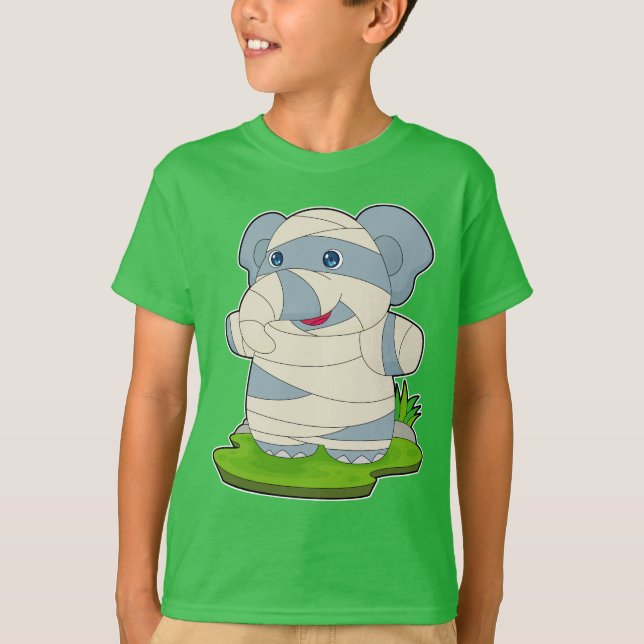 Elephant Halloween Mummy T-Shirt (Vorderseite)