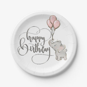 Elephant Happy Birthday Pappteller