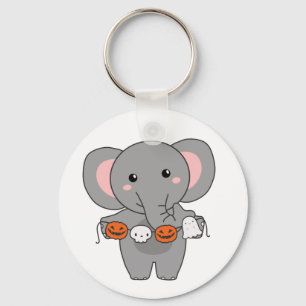Elephant Happy Halloween Pumpkin Bat Kostüm Keych Schlüsselanhänger