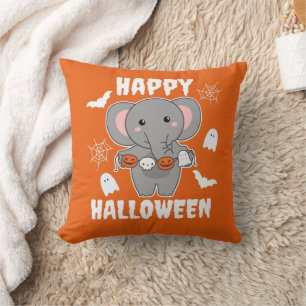 Elephant Happy Halloween Pumpkin Bat Kostüm Kissen