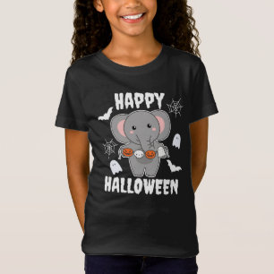 Elephant Happy Halloween Pumpkin Bat Kostüm T-Shirt