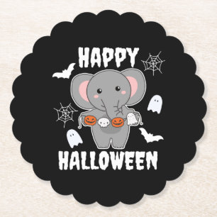Elephant Happy Halloween Pumpkin Bat Kostüm Untersetzer