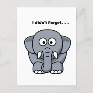 Elephant hat den Funny Joke Cartoon nicht vergesse Postkarte
