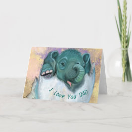 Elephant Hatching Funny Vathers Day Card Karte