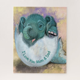 Elephant Hatching Puzzle - I Liebe You MAMA & VATE