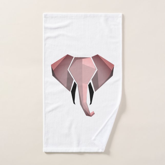 Elephant Head mit einfachen Formen Geometrien Badhandtuch Set (Handtuch)