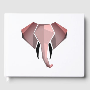 Elephant Head mit einfachen Formen Geometrien Gästebuch