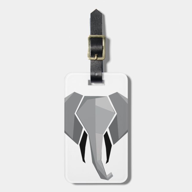 Elephant Head mit einfachen Formen Geometrien Gepäckanhänger (Vorderseite vertikal)