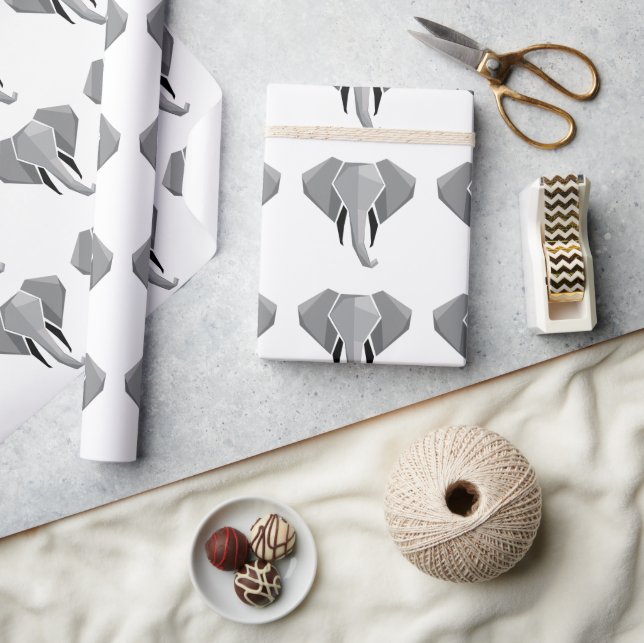 Elephant Head mit einfachen Formen Geometrien Geschenkpapier (Kunsthandwerk)