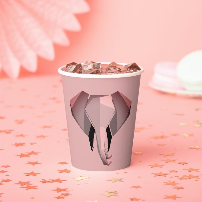 Elephant Head mit einfachen Formen Geometrien Pappbecher (Insitu)