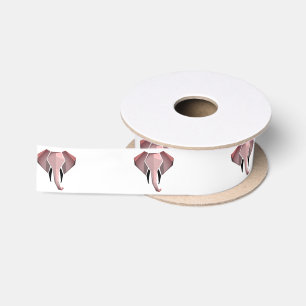 Elephant Head mit einfachen Formen Geometrien Satinband