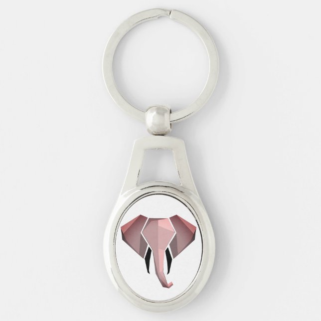 Elephant Head mit einfachen Formen Geometrien Schlüsselanhänger (Vorderseite)