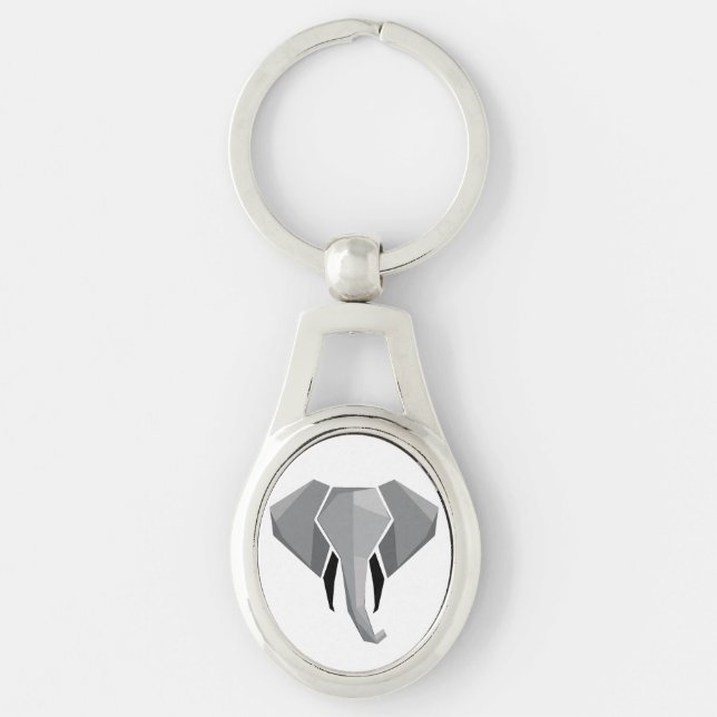 Elephant Head mit einfachen Formen Geometrien Schlüsselanhänger (Vorderseite)