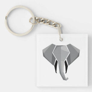 Elephant Head mit einfachen Formen Geometrien Schlüsselanhänger