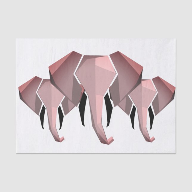 Elephant Head mit einfachen Formen Geometrien Seidenpapier (Vorderseite)