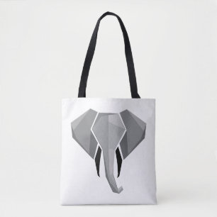Elephant Head mit einfachen Formen Geometrien Tasche