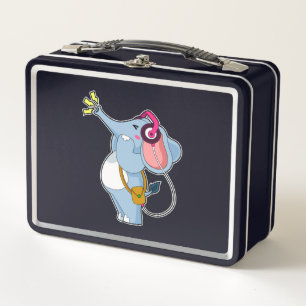 Elephant Headphone Music Metall Brotdose