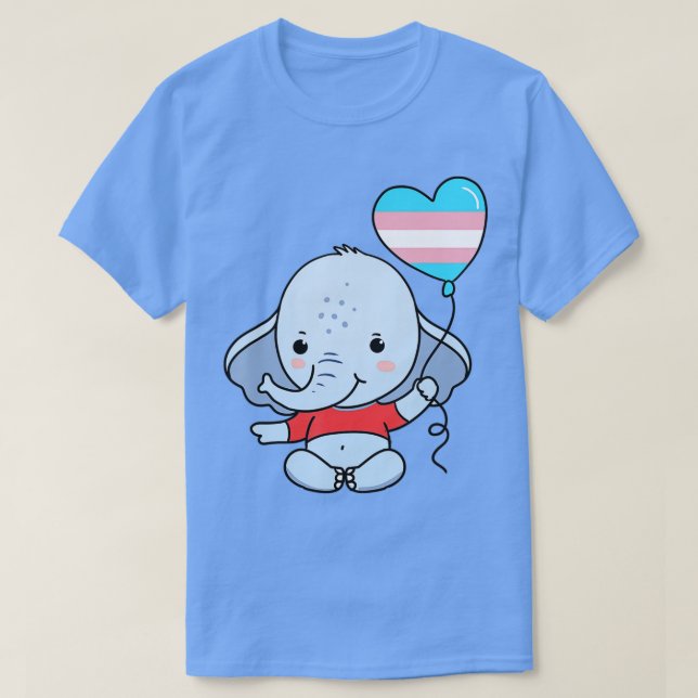 Elephant Heart Balloon Trans Pride T-Shirt (Design vorne)