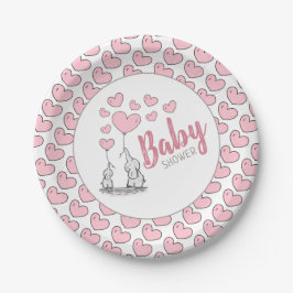 Elephant Hearts Baby Shower Pappteller