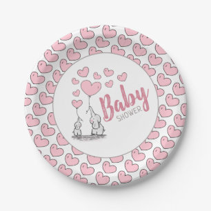 Elephant Hearts Baby Shower Pappteller