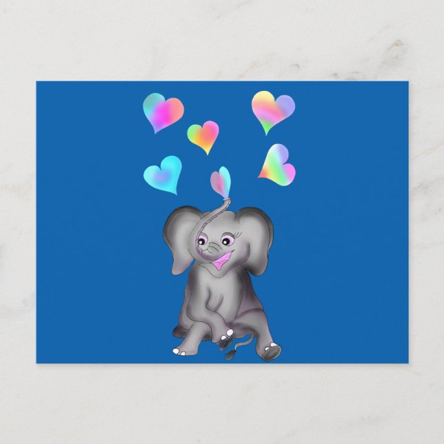 Elephant Hearts von der glücklichen Juul-Gesellsch Postkarte (Vorderseite)