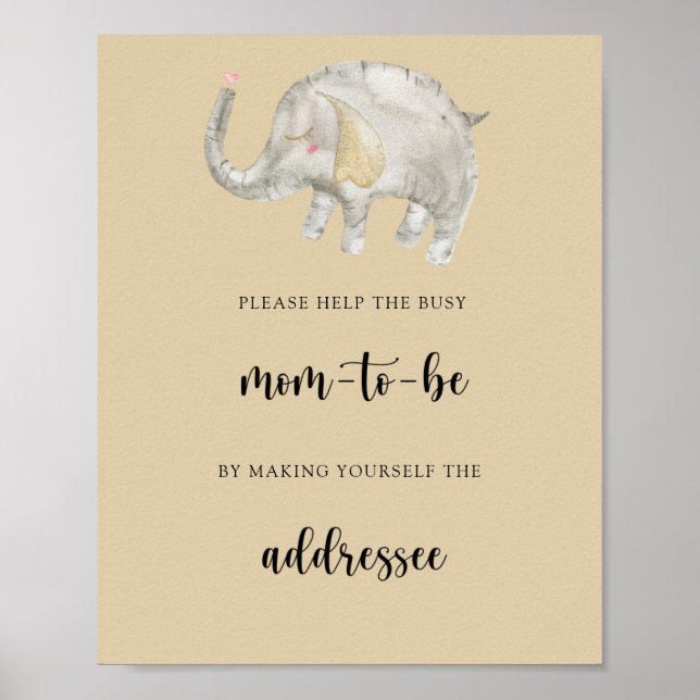 Elephant - Helfen Sie dem geschäftigen Mama-zu-be- Poster (Vorne)