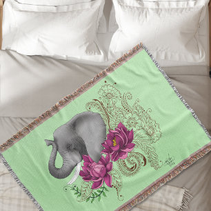 Elephant Henna Lotus Blume Decke