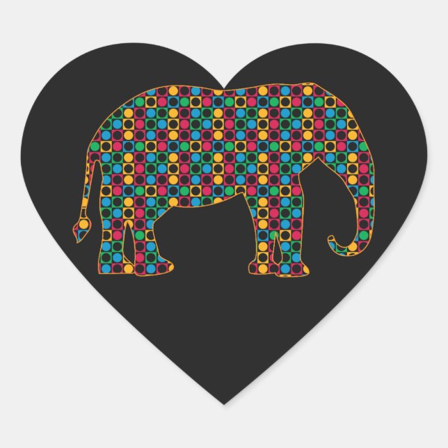 Elephant Herz-Aufkleber (Vorderseite)